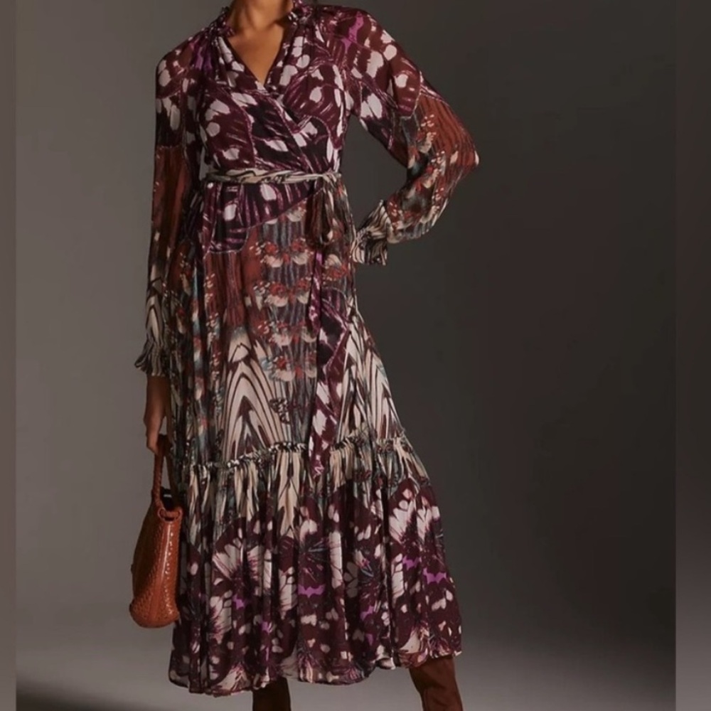 Anthropologie Plus Wrap Maxi Dress